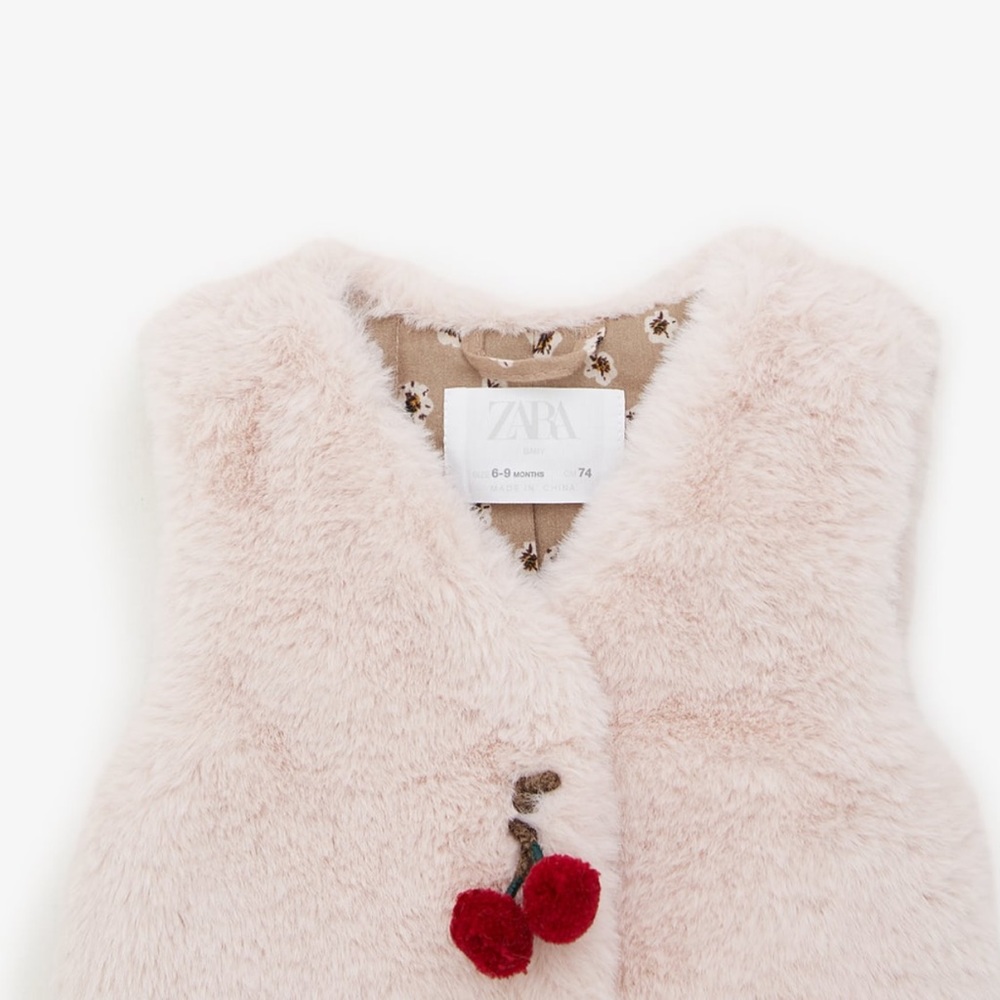NWT ZARA babygirl fur vest - Picture 3 of 4